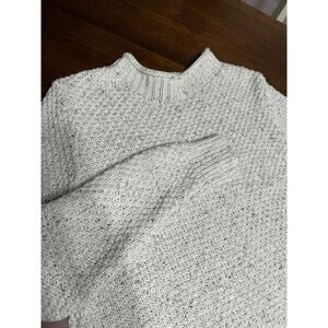 Knit Roll Neck Sweater Women Large Neutral Twee Academia Minimalist Warm Cozy